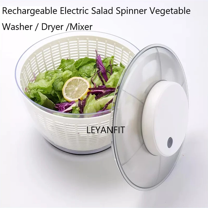 AutomaticElectricSaladSpinnerFoodStrainersSaladMakingToolMultifunctionalVegetable