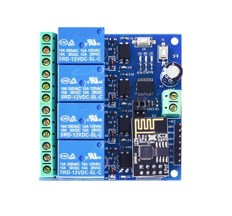 Ʈ Ȩ   4 ä   ESP-01  , DC 12V ESP8266, 4 ä   