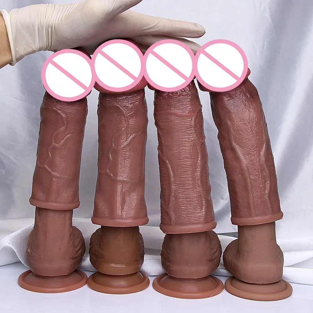 Penis Sleeve Male Extende Enlargement Reuseable Silicone Wolf Teeth Set Adult Couple Sharing Sex Toys