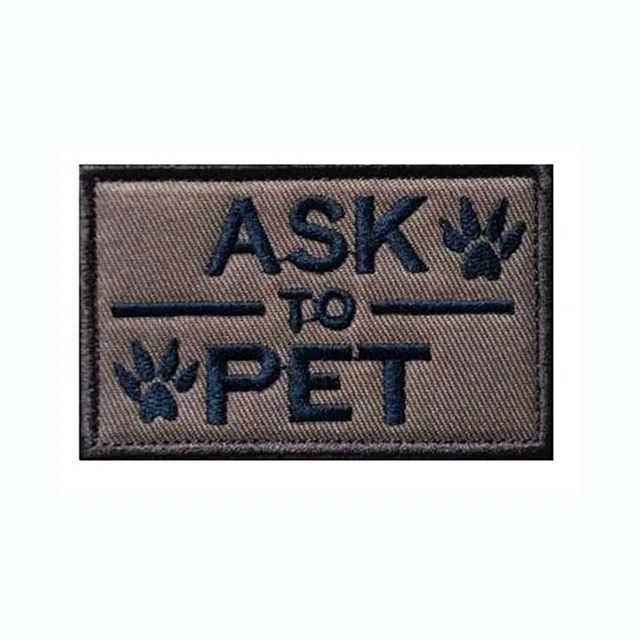 8*5CM Service Dog Harness Patch,ASK TO PET Embroidery Applique