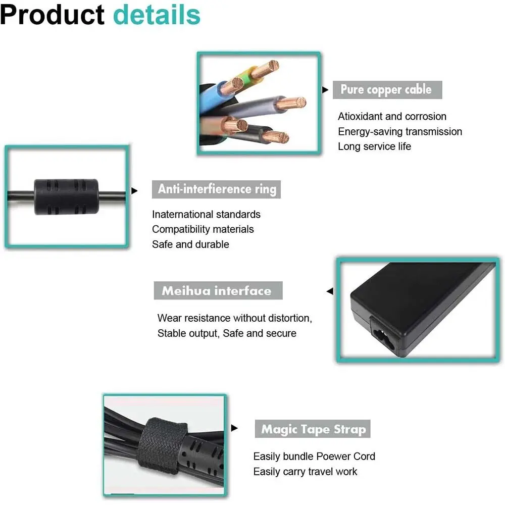 Adaptador de Energia ca para hp Pavilion Laptop Charger Novo 65w 19.5v 3168ngw Rmn Tpn-q188 - Imagem 3