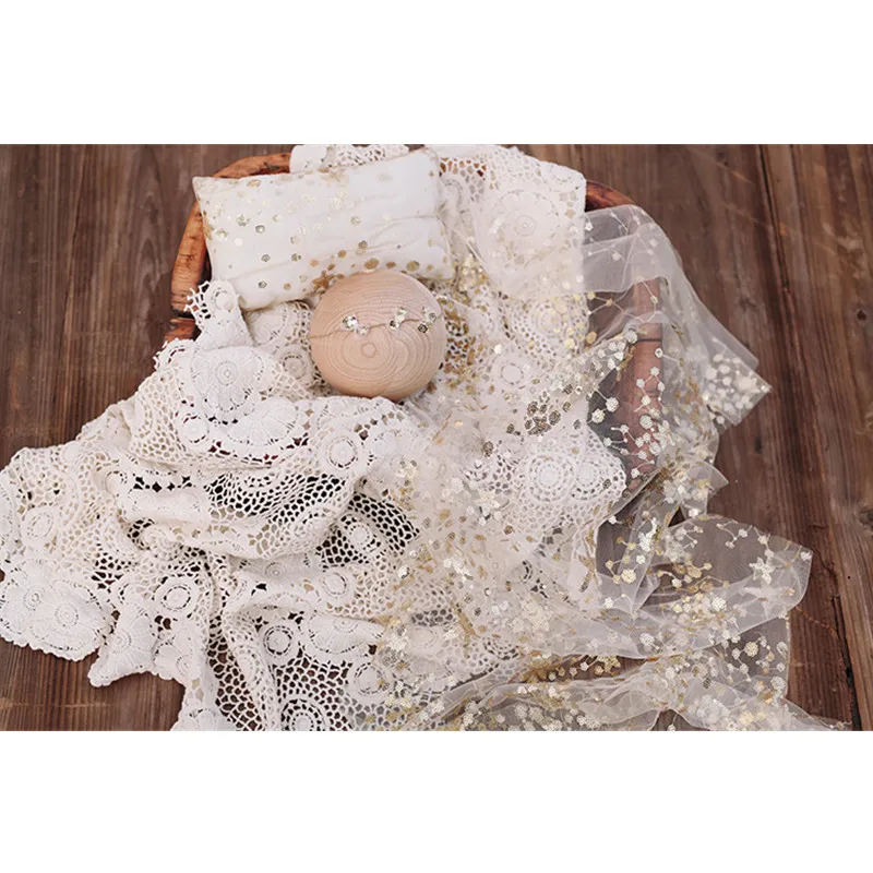 ニューボーンフォト小物 Lunebery flokati 45cm 丸型 Newborn Photography Blanket 45cm New Zealand Curly Wool Mats