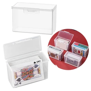 4Pcs Portable Playing Card Case Container Box Plastic Gaming Card Holder Organizers Empty Snaps Closed Card Storage Box Durable