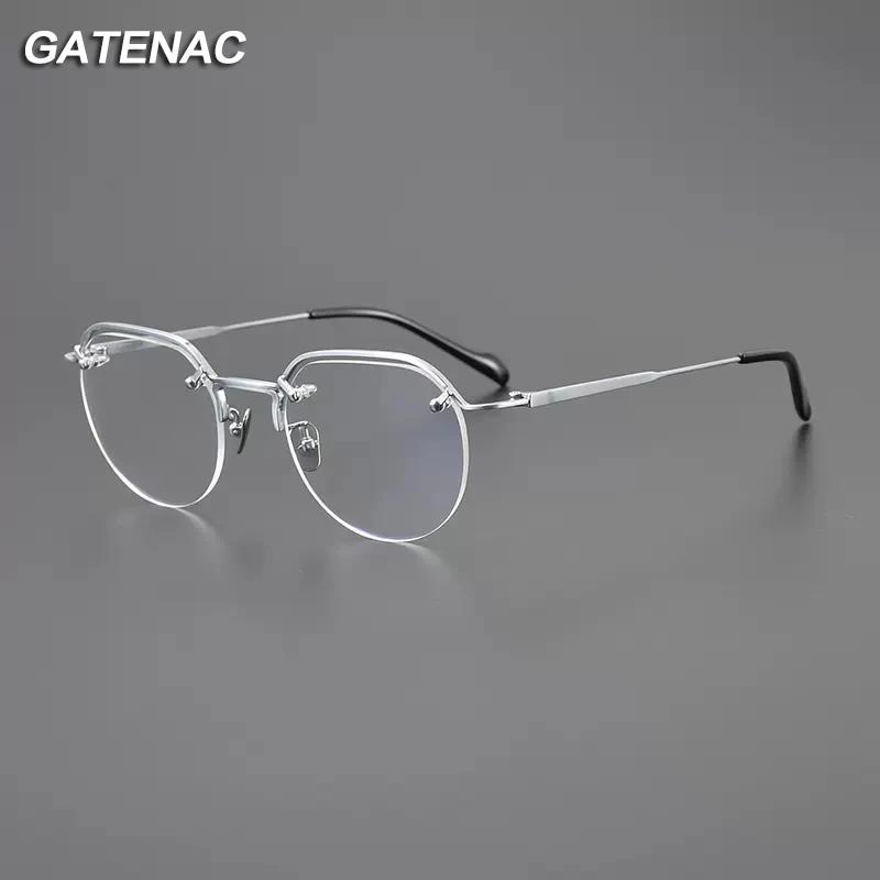

Vintage Pure Titanium Glasses Frame Men 2023 New Ultra Light Prescription Myopia Eyeglasses Frame Women Luxury Brand Eyewear