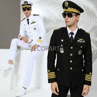 Vêtements de Capitaine et de Marin pour Homme, Tenue Formelle Américaine, Veste + Pantalon, Costume de Commander d'Avion, 2 Pièces, Nouvelle Collection 1