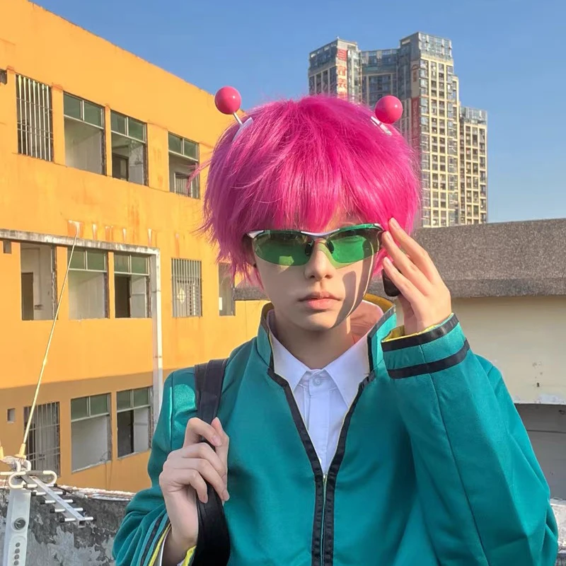 

Anime The Disastrous Life of Saiki K. Saiki Kusuo Cosplay Glasses Headwear Unisex Green Sunglasses Hairpin Halloween Accessories