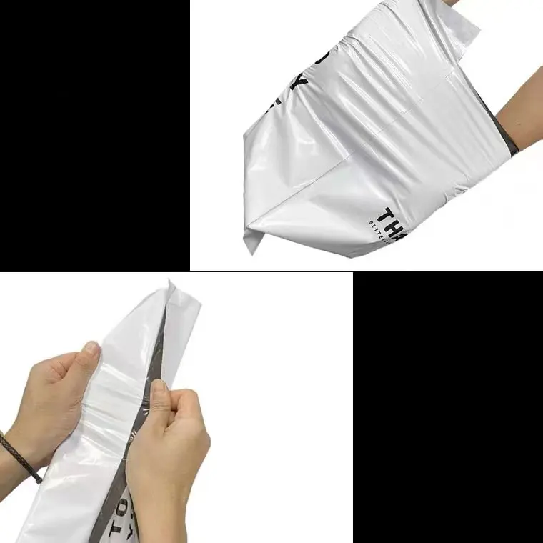 Express Bag 50Pcs White Thicken THANKS Printing Waterproof Clothing Parcel Packaging Envelope Courier Pouch