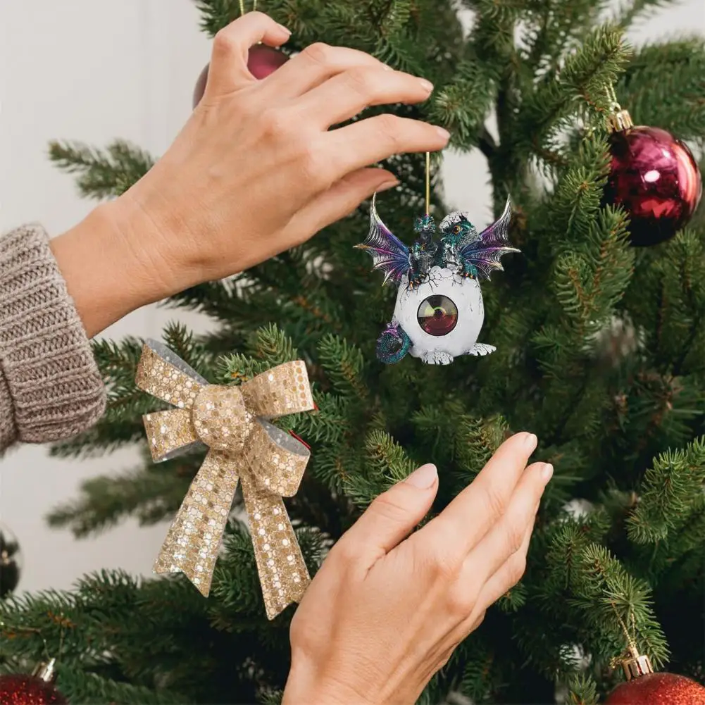 

Cartoon Dragon Hanging Ornament Festive Christmas Pendant Acrylic Dragon Baby Egg Hanging Ornament For Party Decorations Cute