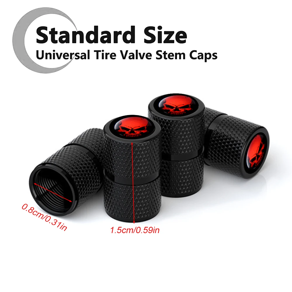 Aluminum Tire Valve Caps, Universal Dust Proof Stem Covers for Cars, Trucks, Bikes, Motorcycles, Bicycles, Corrosion Resistant