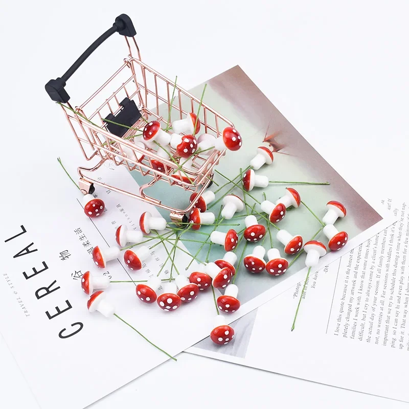 PE Mushroom Artificial Plants Diy Gifts Box Wedding Bridal Accessories Clearance Christmas Flowers Scrapbooking 10/30/50 Pieces artificial plant flowers,artificial plant flower