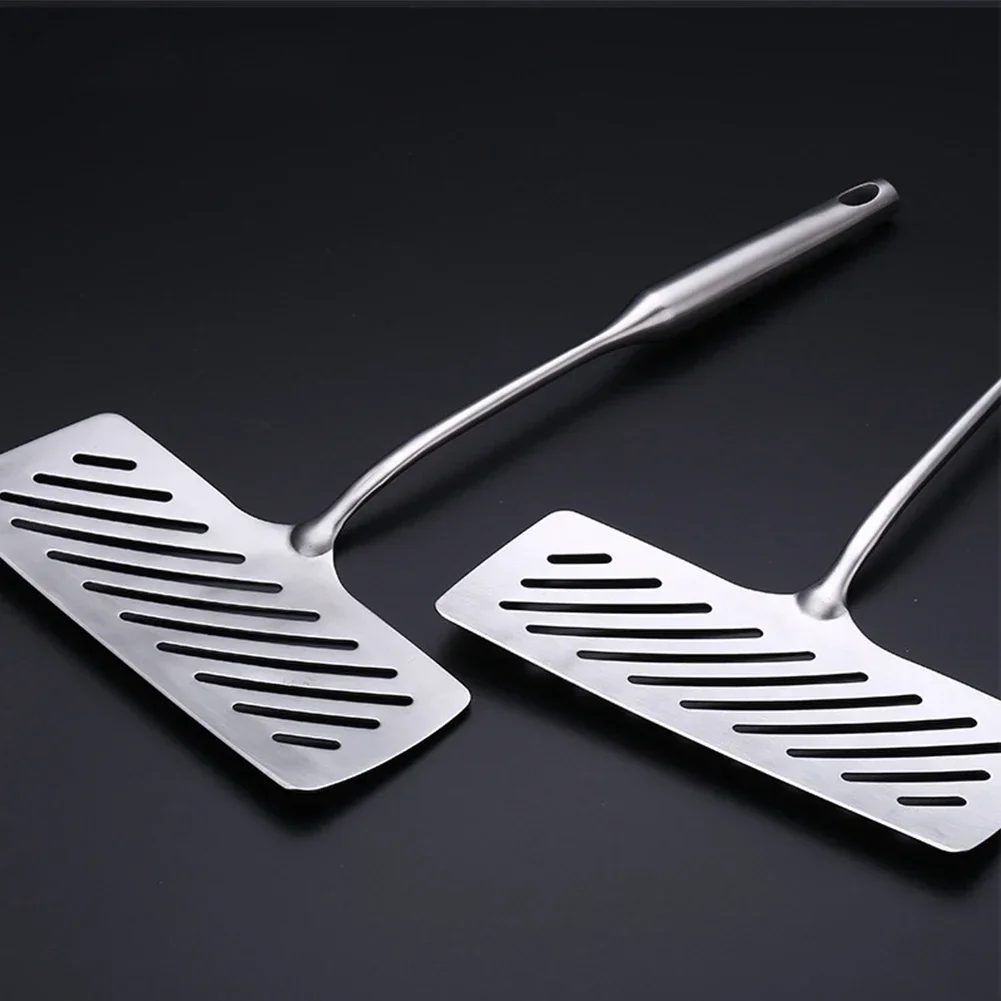 304 Stainless Steel Extra Wide Fish Spatulas Steak Shovel Fish Turner Slotted Beveled Kitchen Cooking Utensils Kitchen tool