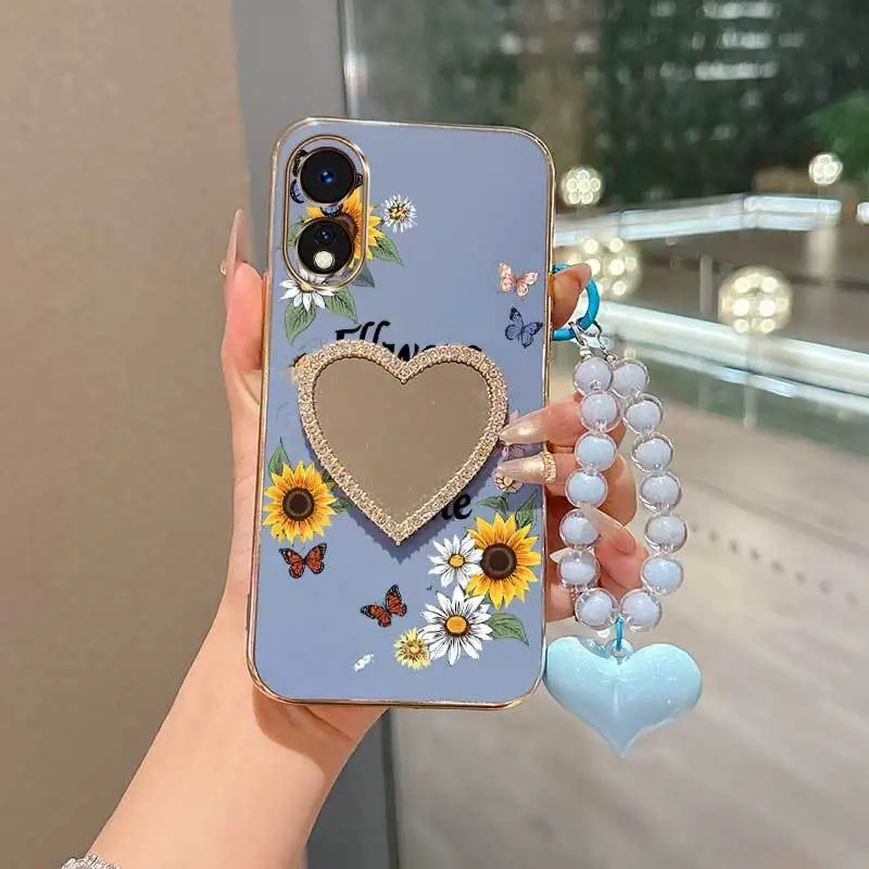 Floral Bloom Phone Case Set with Lanyard and Stand - 3 Piece Set