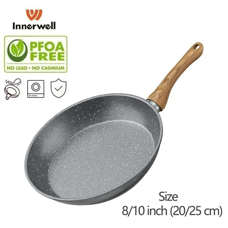 Home Kitchen Frying Pan 8/10inch Anti-scald Handle Nonstick Nontoxic Cookware Steak Fried Egg Skillets Gourmet Cooking Pots