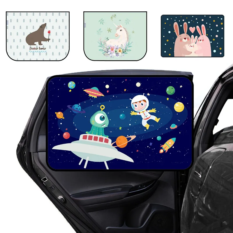 Car Sunshade Side Window Universal Cartoon Sun Protection Insulation Car Magnetic Curtain Window Sunshade Cover