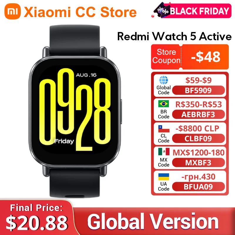 Xiaomi Redmi Watch 5 Active Global Version Wyświetlacz LCD, do 18 dni pracy na baterii, 5ATM, ponad 140 trybów treningu, połączenia Bluetooth - AliExpress 44
