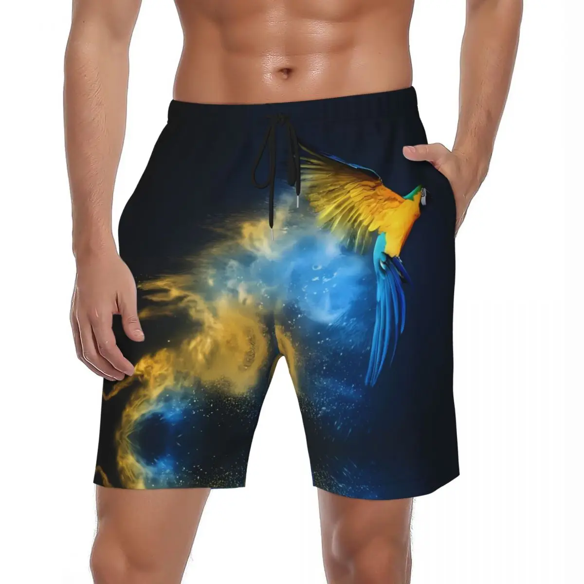 

Cool 3D Printed Gym Shorts Summer Macaws Palm Flowers Surfing Board Short Pants Men's Fast Dry Hawaii Large Size Swim Trunks