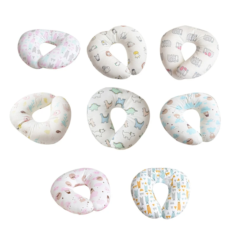 Baby U Shape Neck Pillow Double Side Use Cotton Infant Head Support Cushion for Toddler Boys