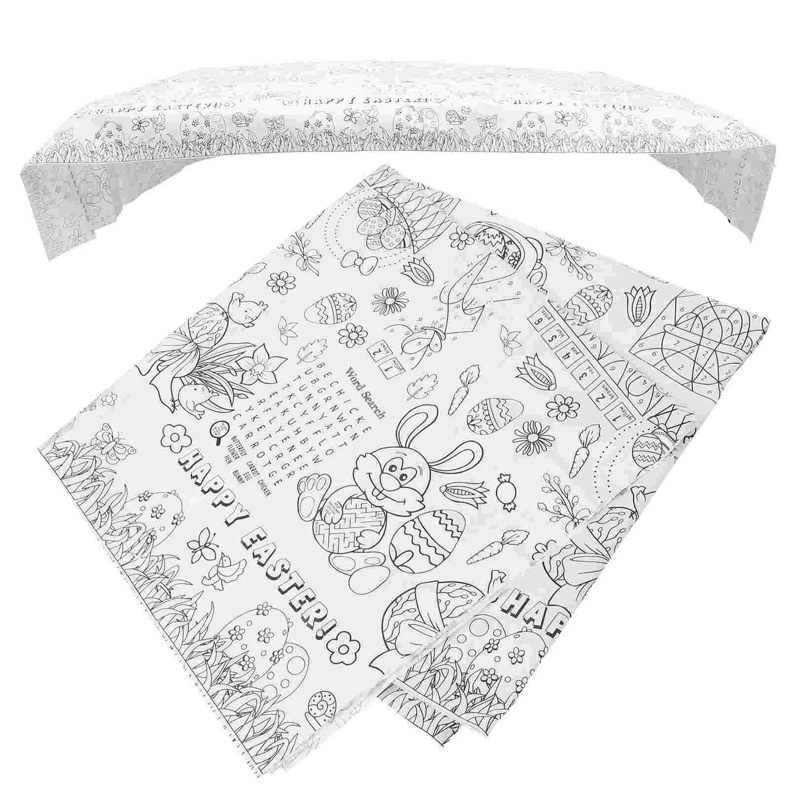 

Easter Party Tablecloth Kids Runner Garden Decor Rabbit Pattern Festival Theme Props