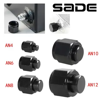 AN4 AN6 AN8 AN10 AN12 Female Flare Cap Block Off Fitting Plug Aluminum Swivel Hex Head Nut Port Adapter for Fuel Oil Line 1