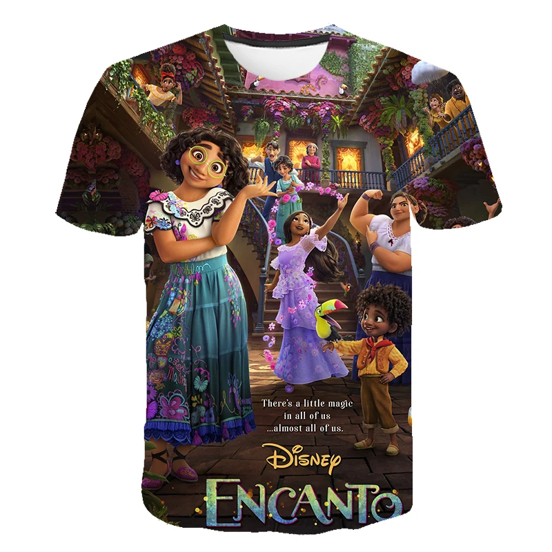 essential t shirt Disney Movie Beautiful Mirabel Princess Encanto Girls Print T-shirt Summer Costume Girl Party Wear Clothing Birthday Tees Baby T-Shirts near me