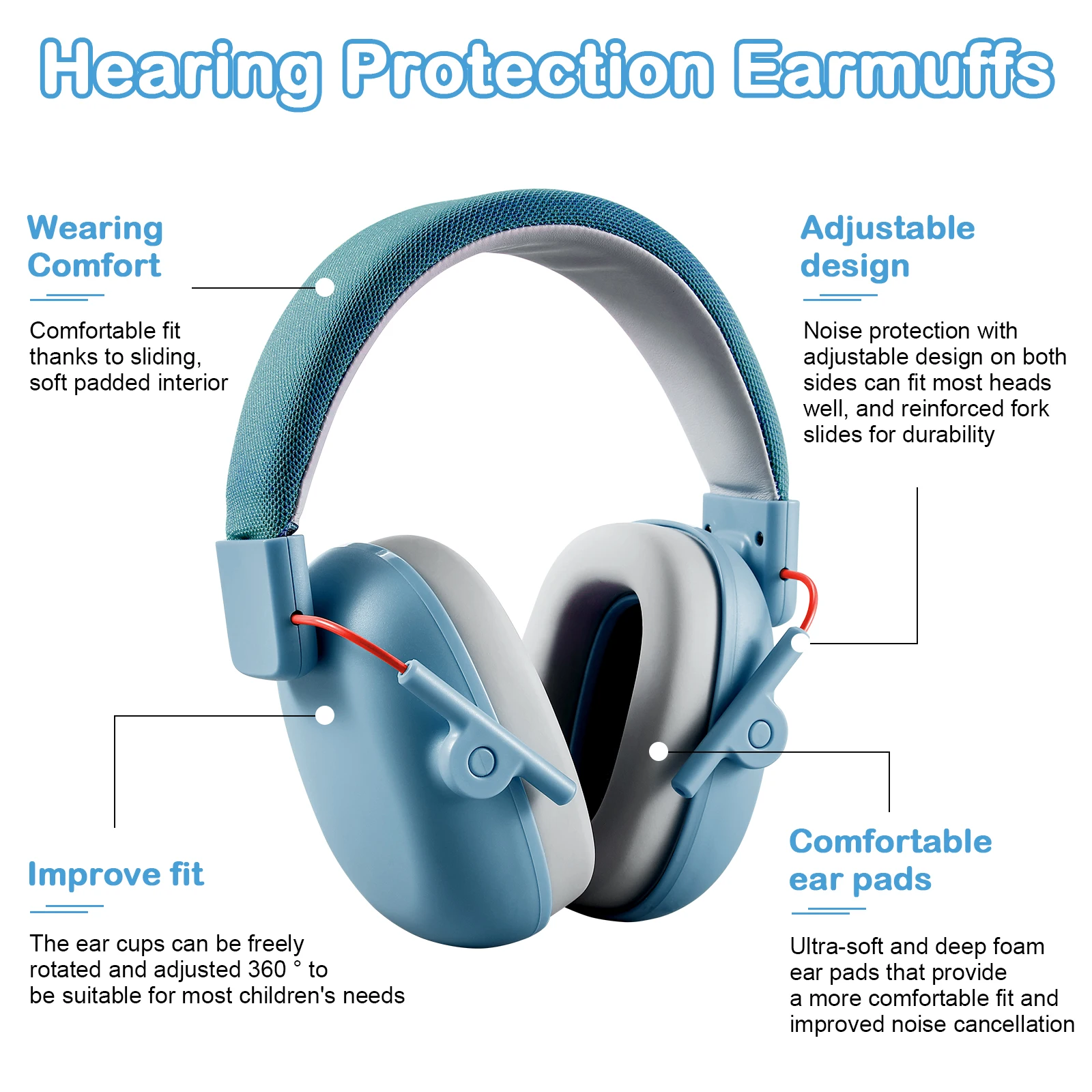 Children Kids Ear Protector Earmuffs Kids 27dB Hearing Protection Soundproof Headphone Safety Reduction Ear Muff Noise Cancellin 3