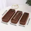 Imitation Rattan Storage Basket Faux Wicker Tray Plastic Picnic Basket Bread Food Plate Fruit Box Desk Decoration 6