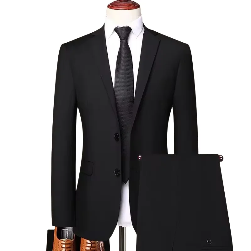 Men's Suit Business Professional Youth Office Worker Formal Dress Wedding Banquet Gentleman Two-piece