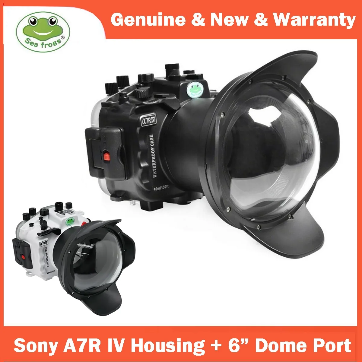 

Seafrogs 40M/130FT Underwater Housing Waterproof Case w/ 6 Inch Dome Port Kit for Sony A7R IV A7R4 Sony FE 16-35mm 28-70mm Lens