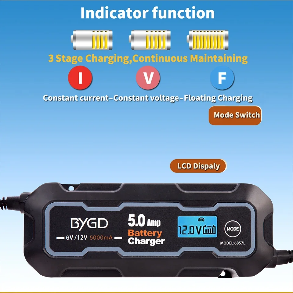 BYGD ڵ ͸   Ʈ , ڵ ƮŬ ,    ͸, 6V, 12V, 5000mA