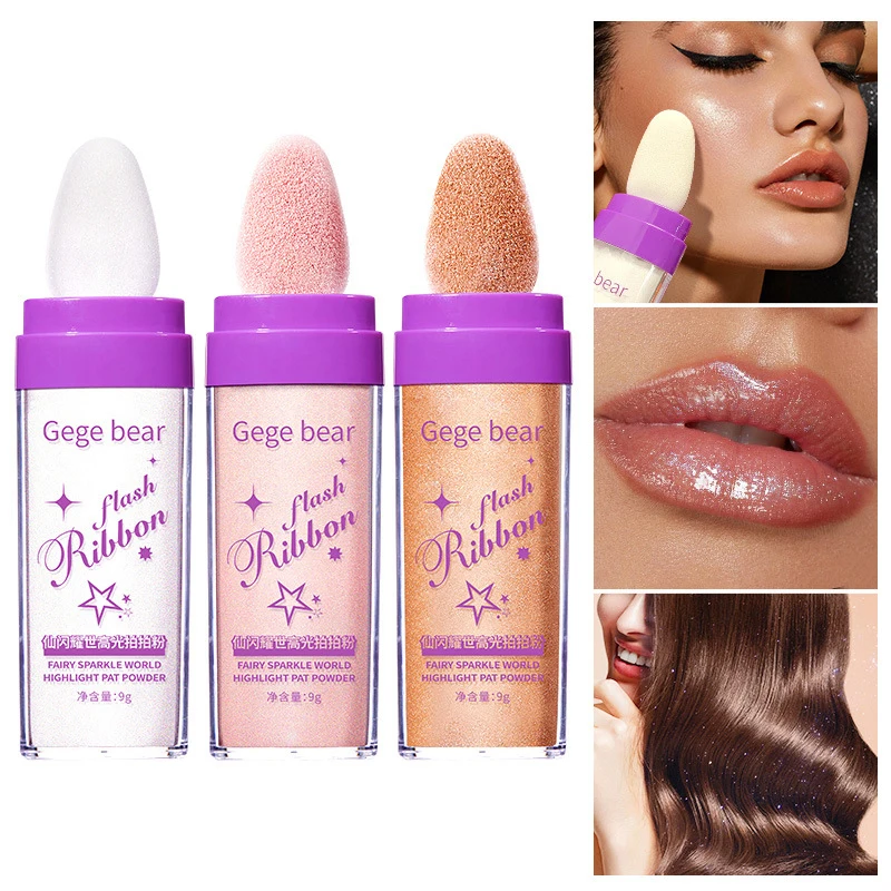 

1Pc Face Body Diamond Highlight Gold Pink Glitter Highlighter Powder Shimmer Contour Blush Powder Face Makeup Powder Cosmetics