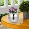 Disco Ball Flower Pot Disco Ball Flower Vase Silver Mirror Glass Decor Vase Planter Disco Ball Plant Holder for home decoration 4