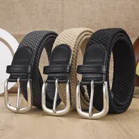 Men's Belt Casual Woven Elastic Belt Outdoor Sports Women's Belt No Need for Punching Climbing Work Belt For Men Women Fashion - Image 2