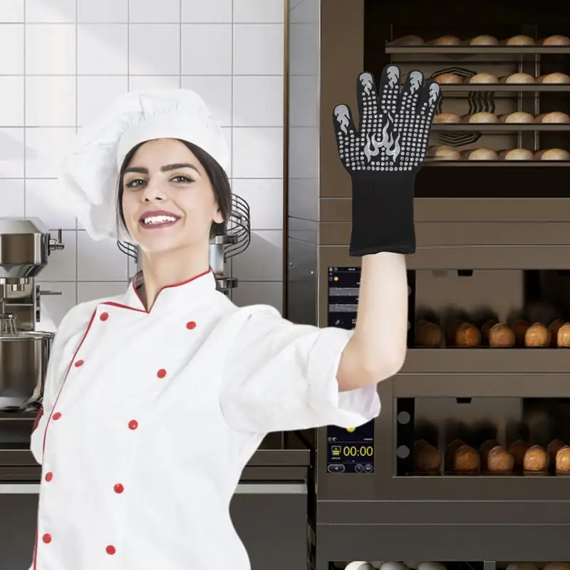 부드러운 내열성 실리콘 그릴 오븐 장갑, 내열성 장갑, 다기능 요리 장갑, 편안한 미끄럼 방지 장갑, 2 개