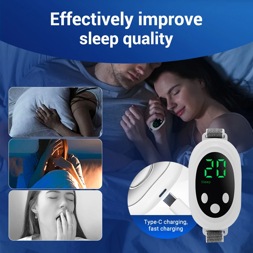 Handheld EMS Microcurrent Sleep Aid Device Music Relieve Insomnia Pressure Relief Hypnosis Instrument Mini Pulse Massager