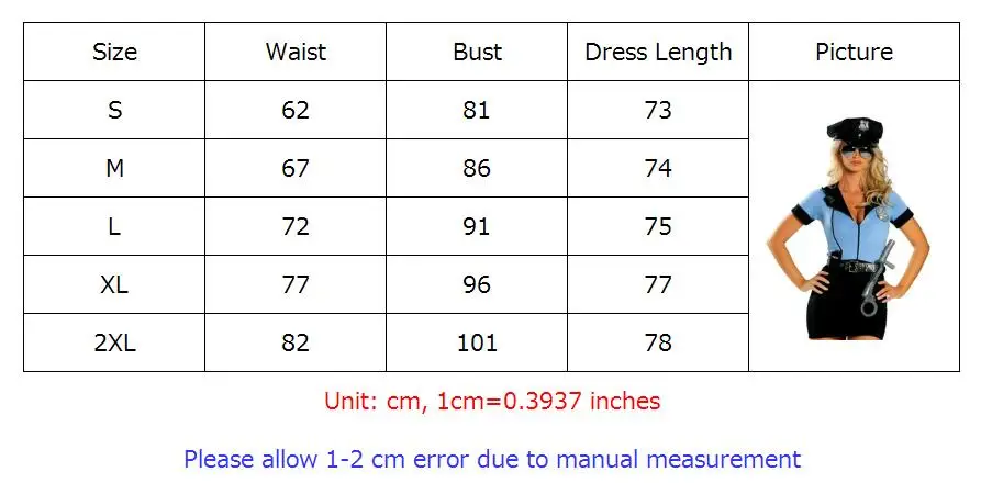 Vocole Police Women Costume Sexy Cop Officer Cosplay Fancy Dress Uniform