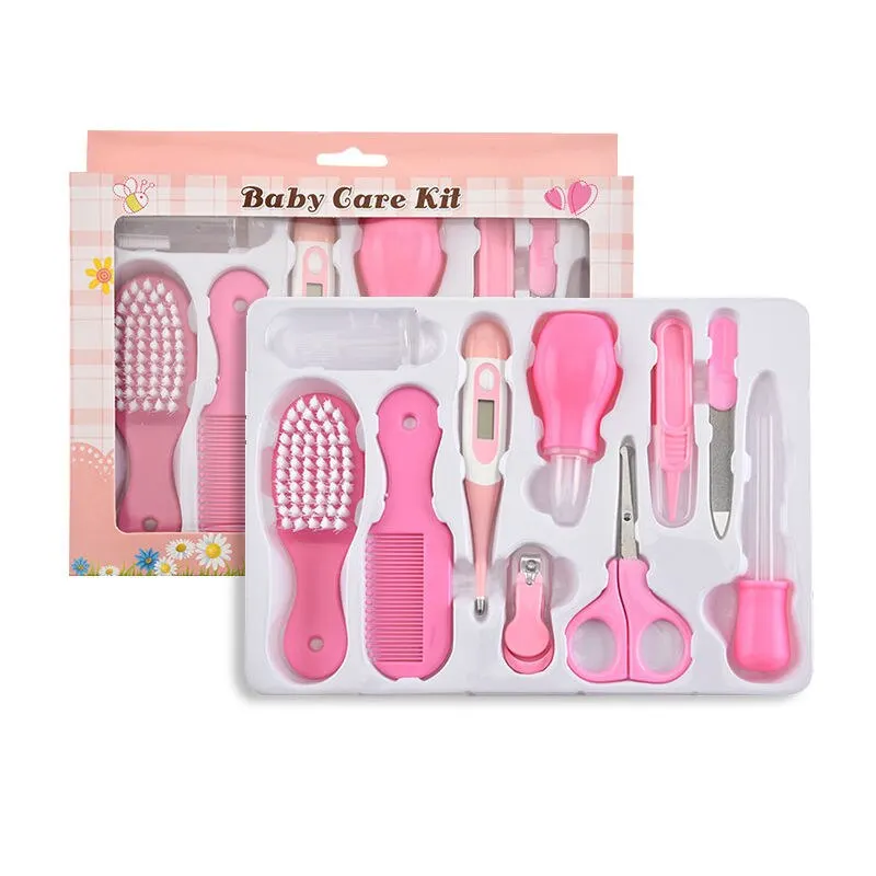 10PCS/Set Baby Health Care Kit Kids Nail Hair Health Care Thermometer Grooming Brush Clipper Teether Toothbrush Baby Essentials Baby & Maternity