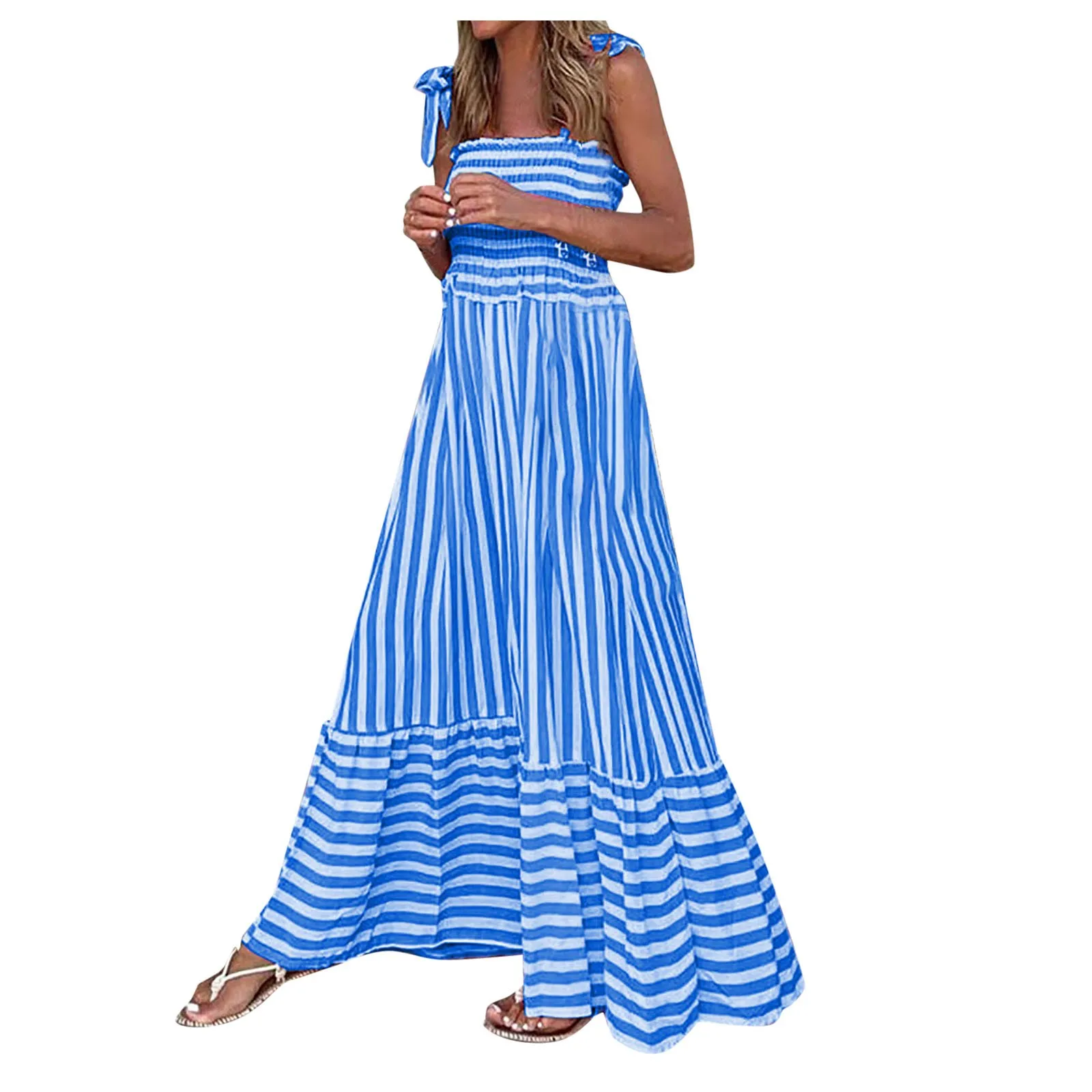 

Women Summer Dresses Short Sleeves Boho Long Dresses Casual Sleeveless Maxi Dress
