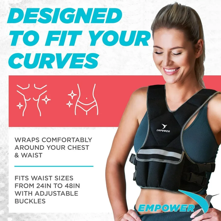 Weighted Walking Vest for Women with Reflective Strips – Adjustable10-16lbs (4 in 1), Strengthen Muscles, Boost Bone Health, and