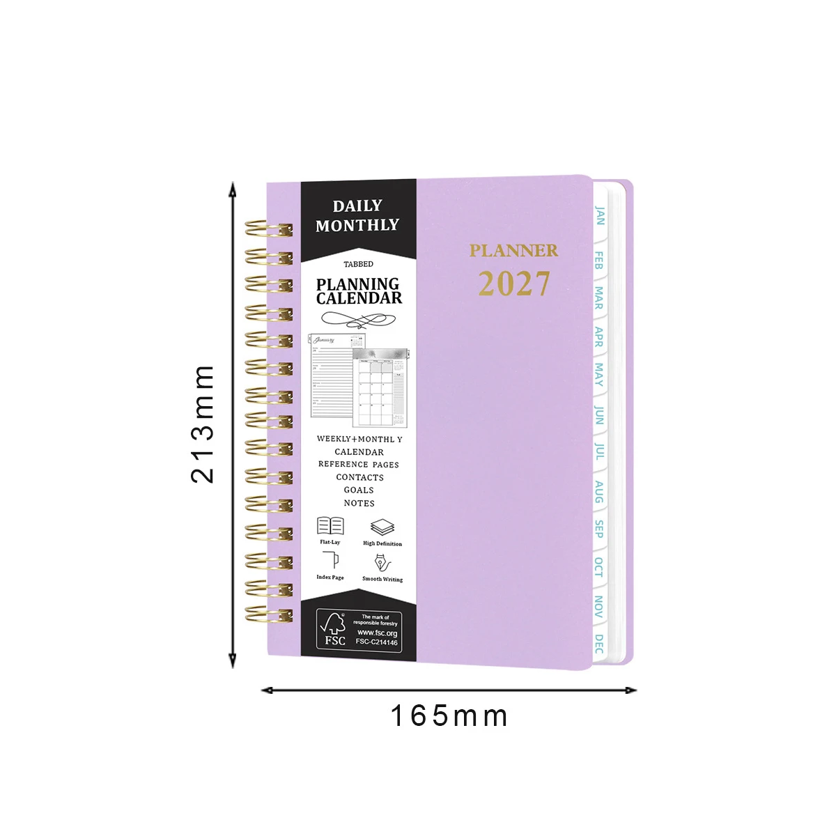 Premium A5 Spiral Planner with Monthly Index Tabs - Weekly & Monthly Organizer Notebook