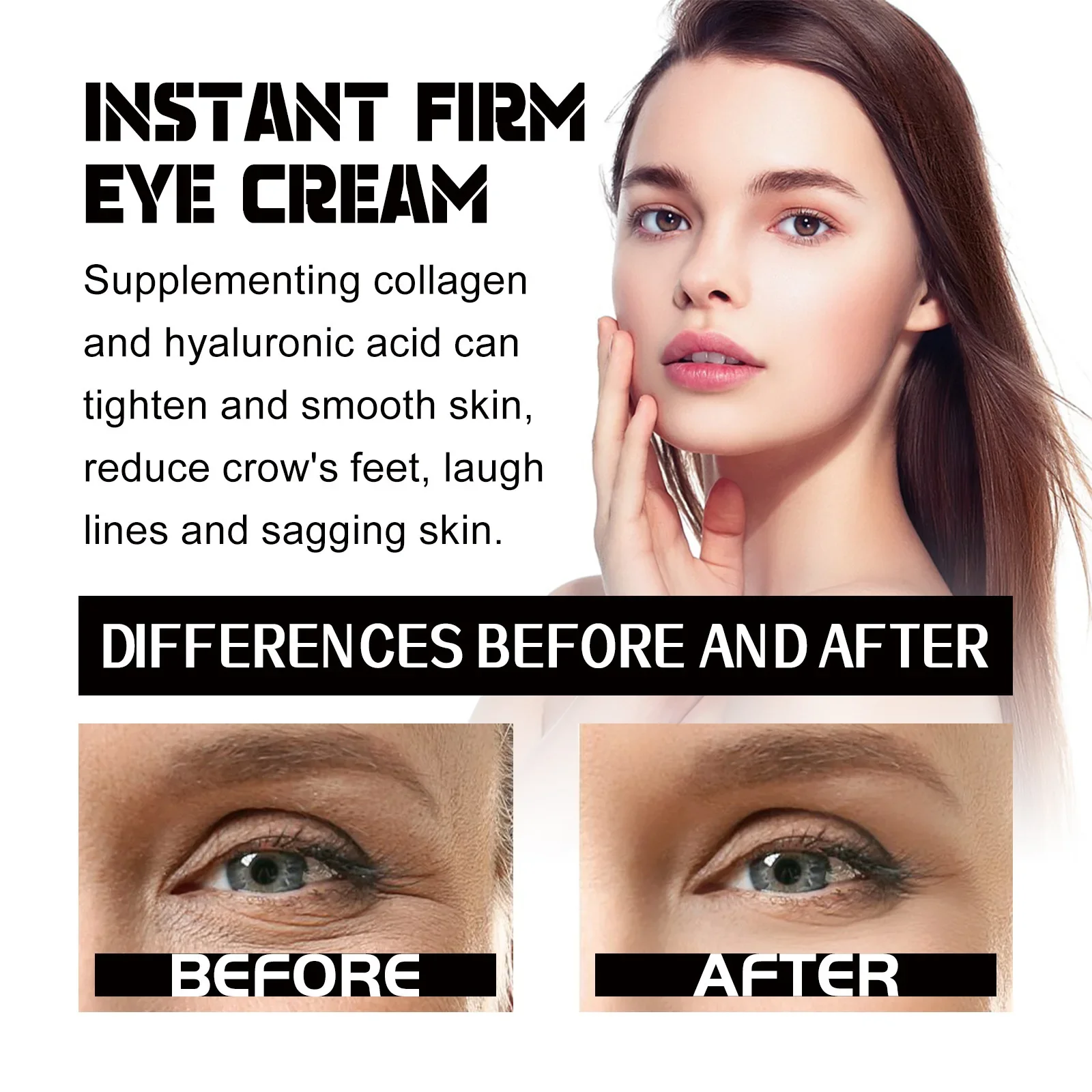 60ml Eelhoe Eye Tightening Cream Fading Wrinkle Eye Bags Dark Circles Firming Eye Skin Moisturizing Hydrating Anti-Wrinkle Cream 2