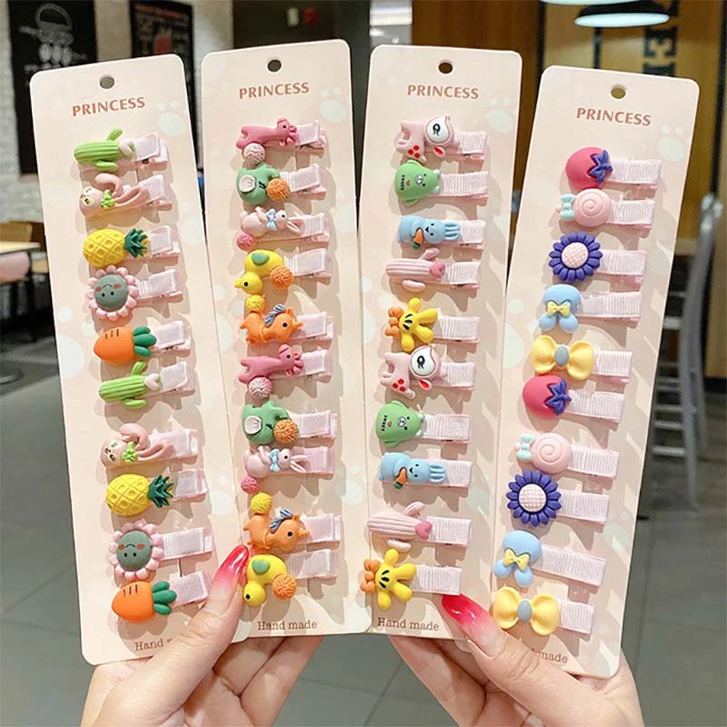 Baby Accessories cute	 5/10 Pcs/set New Cute Children Hairpin Baby Hair Clips Mini Ear Side Bangs Clip Fruit Headdress Bowknot Baby Hair Accessories baby accessories designer