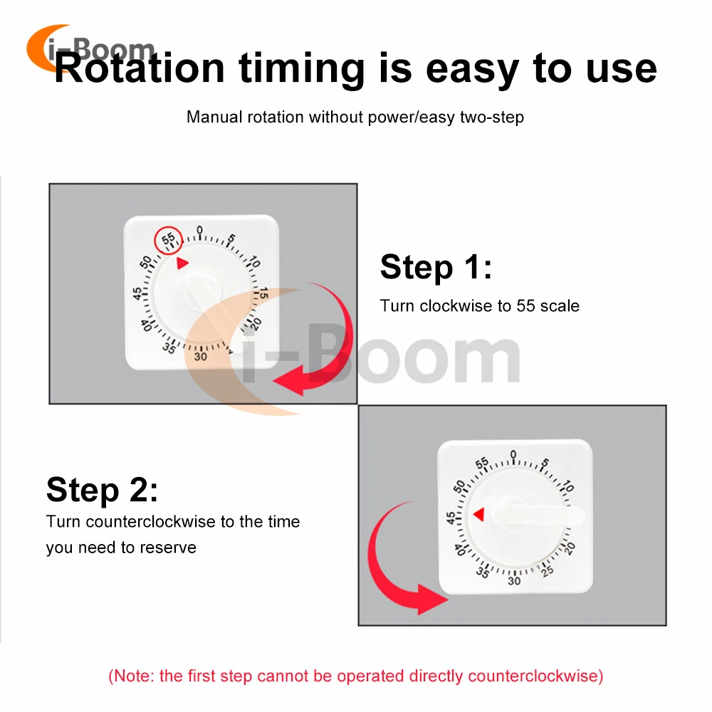 60 Minutes Kitchen Timer Count Square Cooking Up Alarm Sleep Temporizador Clock Mechanical Stopwatch Alarm Down Office Meeting 2