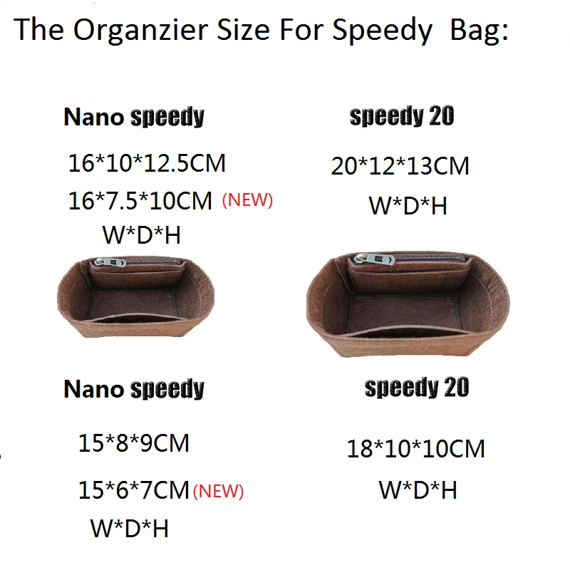 Фото Подходит для Nano Speedy 20 сумок, органайзер, вставка, Роскошный дизайнерский органайзер для сумок для Boston, портативный корректирующий базу для женской сумочки №2