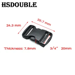 Two Piece Pack: Adjustable Side Release Buckles for Tactical Backpack Straps and Webbing (Webbing Size 20mm)