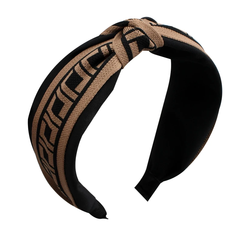 Women Hairband Wide Side Cross Knot Turban Classic Striped Headwear Girls Hair Accessories