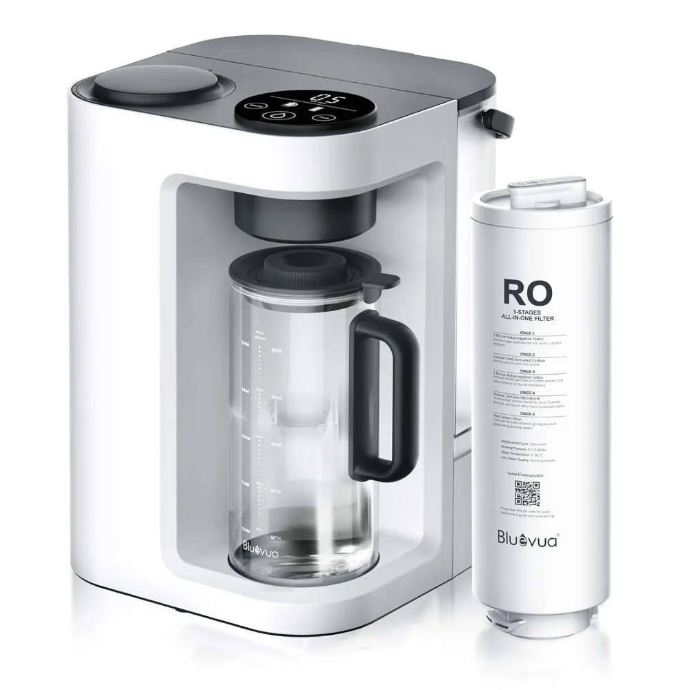

RO100ROPOT-LITE Countertop Reverse Osmosis Water Filter System, 5 Stage Purification, 3:1 Pure to Drain,