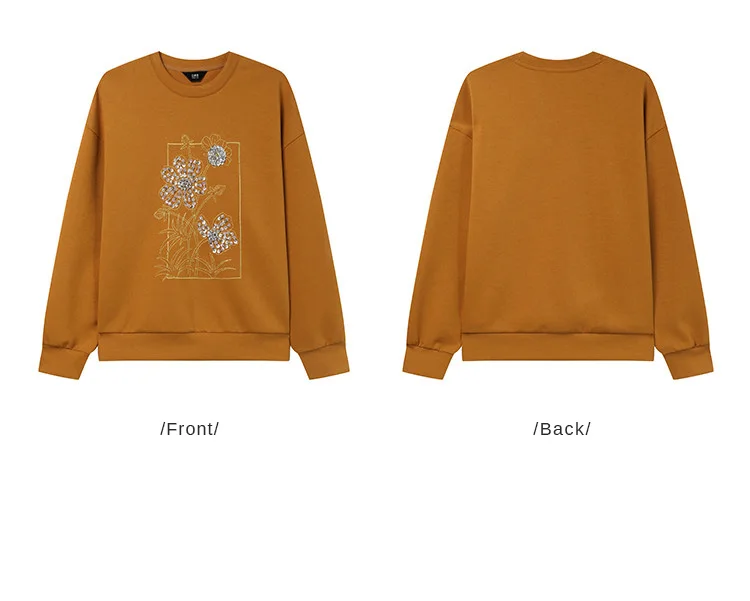 סווטשירט עם חריזת פרחים