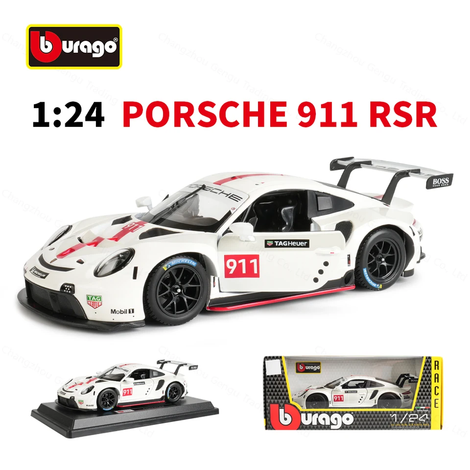 burago  ポルシェ911 カレラレーシング Bburago 1:24 Porsche 911 RSR Sports Car Static Die Cast Vehicles