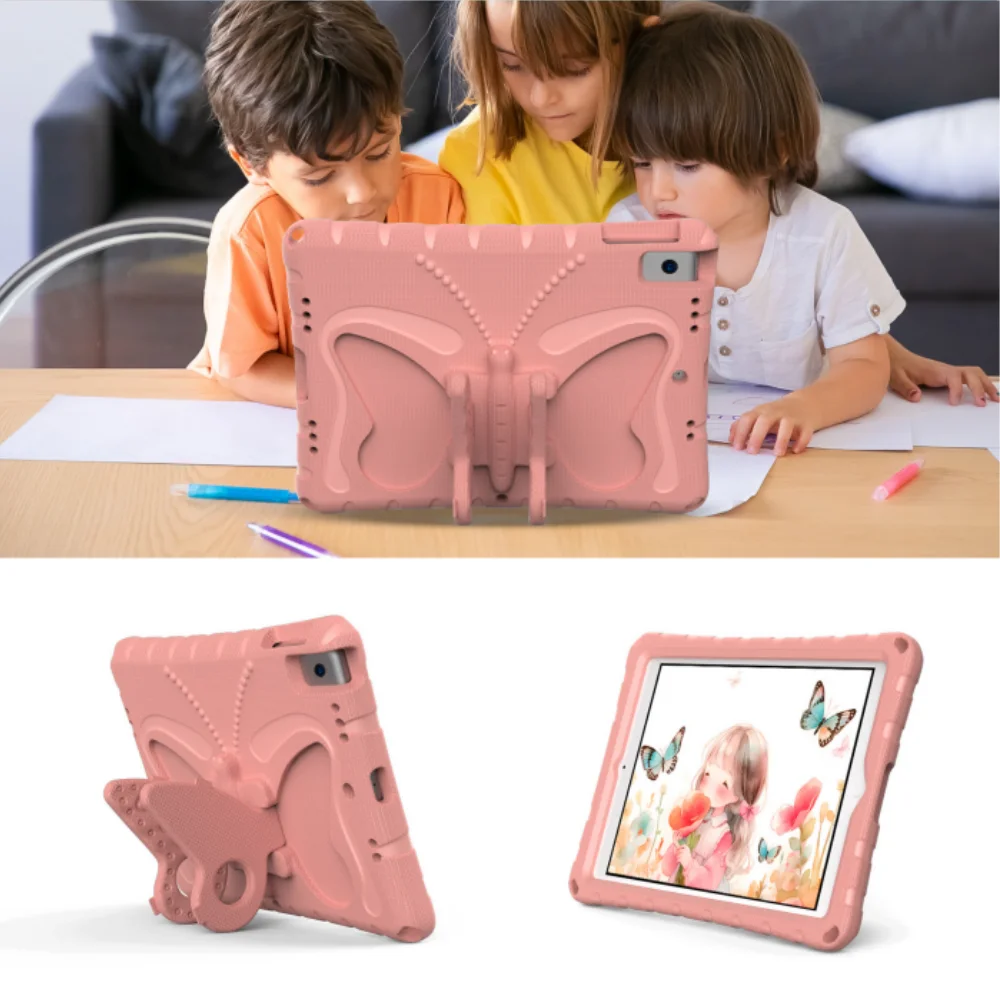 EVA Kids Butterfly 3D Stand Shockproof iPad Case with Cartoon Design