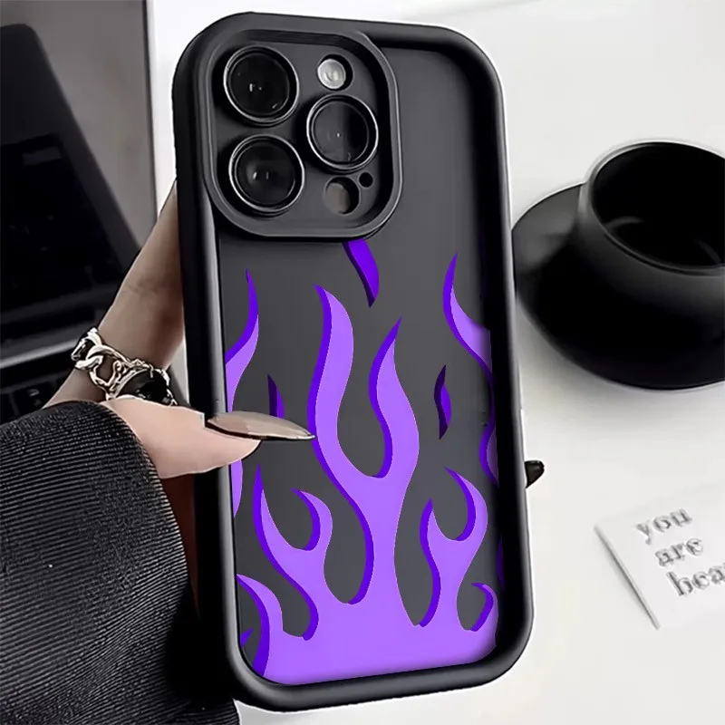 Personalized Purple Flame Pattern Phone Case Cover